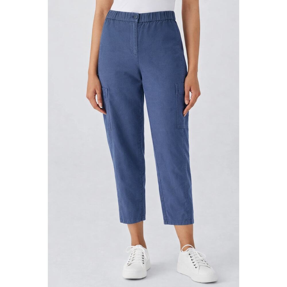 Eileen Fisher Blue Cropped Cargo Pants